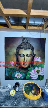 Đắp vẽ tranh phù điêu Phật thưởng sen tại Vinhome Bến Đoan Hạ Long /0913.263.281